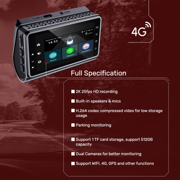 A5 Dual-Lens Dashcam - Image 2